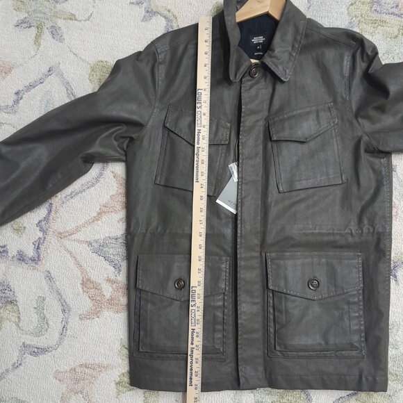 Jack Spade Military Style Field Jacket Mens Medium Waxed Cotton Herringbone - Picture 15 of 16